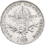 Stříbrná mince koruna 1908 jubilejní