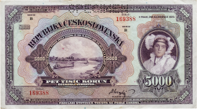 5000 korun 1920 - perforovaná -