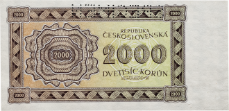 2000 korun 1945 - perforovaná -