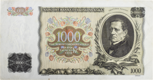 Československá bankovka v nominální hodnotě 1.000 Kčs - série F