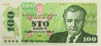 Bankovka 100 Kčs 1989 - série A42
