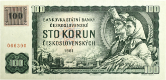 100 Kč 1961 - kolek 1993 M12