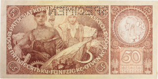 50 korun 1929 - série Ta - perforovaná -