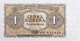 1 koruna 1953 - série MV