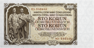 Československá bankovka 100 Kčs 1953