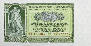 Československá bankovka 50 Kčs 1953