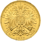 Zlatá mince 20 korun 1898