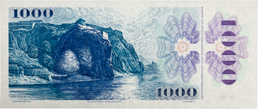 Bankovka 1.000 Kč 1985 - série U 35 - kolek 1993 -