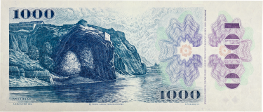 Bankovka 1000 Kč 1985 - kolek 1993 -