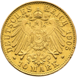 Zlatá mince 10 Mark 1905 A - Wilhelm II.