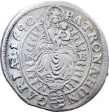 Stříbrná mince XV. Krejcar 1690 - Kremnica - Leopold I.