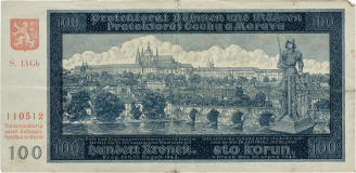Státovka 100 Kč 1940 – neperforovaná, série 13 Gb, II. vydání