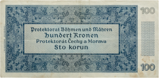 Státovka 100 Kč 1940 – neperforovaná, série 13 Gb, II. vydání