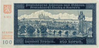 Státovka 100 Kč 1940 – neperforovaná, série 12 A, II. vydání