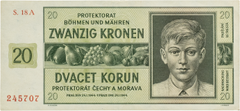 20 korun 1944 neperforovaná, série 18 A