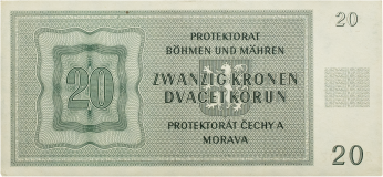 20 korun 1944 neperforovaná, série 18 A