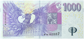Bankovka 1.000 Kč vzor 2008 – série M18 – Přítisk 2023