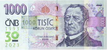 Bankovka 1.000 Kč vzor 2008 – série M20 – Přítisk 2023