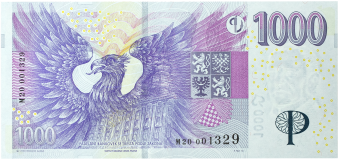 Bankovka 1.000 Kč vzor 2008 – série M20 – Přítisk 2023
