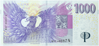 Bankovka 1.000 Kč vzor 2008 – série M07 – Přítisk 2023