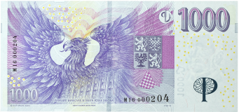 Bankovka 1.000 Kč vzor 2008 – série M16 – Přítisk 2023