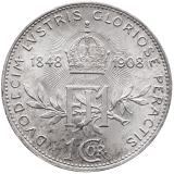 Stříbrná mince koruna 1908 jubilejní