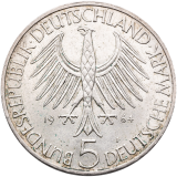 Stříbrná mince 5 marek 1964 J – Johann Gottlieb Fichte