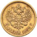 Zlatá mince 5 Rubl 1899