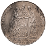 Stříbrná mince 1/2 Tolar 1854 Svatba Františka Josefa I. a Alžbětou Bavorskou