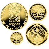 Sada zlatých mincí Koruna česká 1995 - 1997