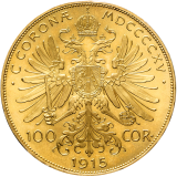 Zlatá investiční mince 100 Korun 1915 František Josef I.