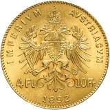 Zlatá mince 4 Zlatník 1892