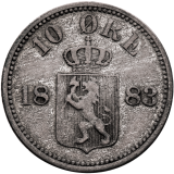 10 Øre 1883 - Oscar II.