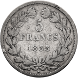 5 francs 1833 - Louis Philippe I.