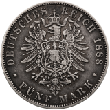 5 Marka 1888 A - Wilhelm II.
