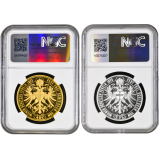 Střelby Vídeň - 4 dukát a 2 zlatník 1873/2020 NGC MS 69